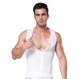 Men's shapewear corset zipper corset vest mesh shapewear